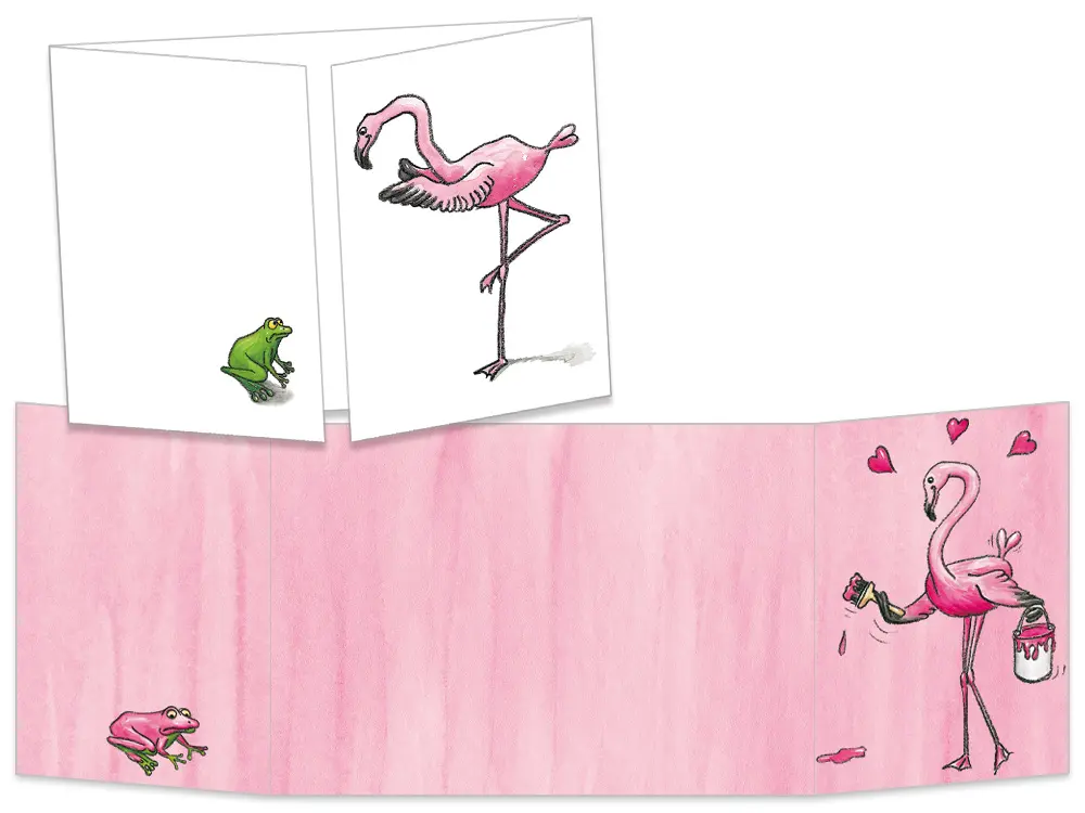 Carte ct022 Le flamant rose voit la vie en rose