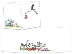 Carte la cigogne apporte une surprise