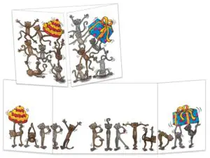 Carte postale Les singes happy birthday
