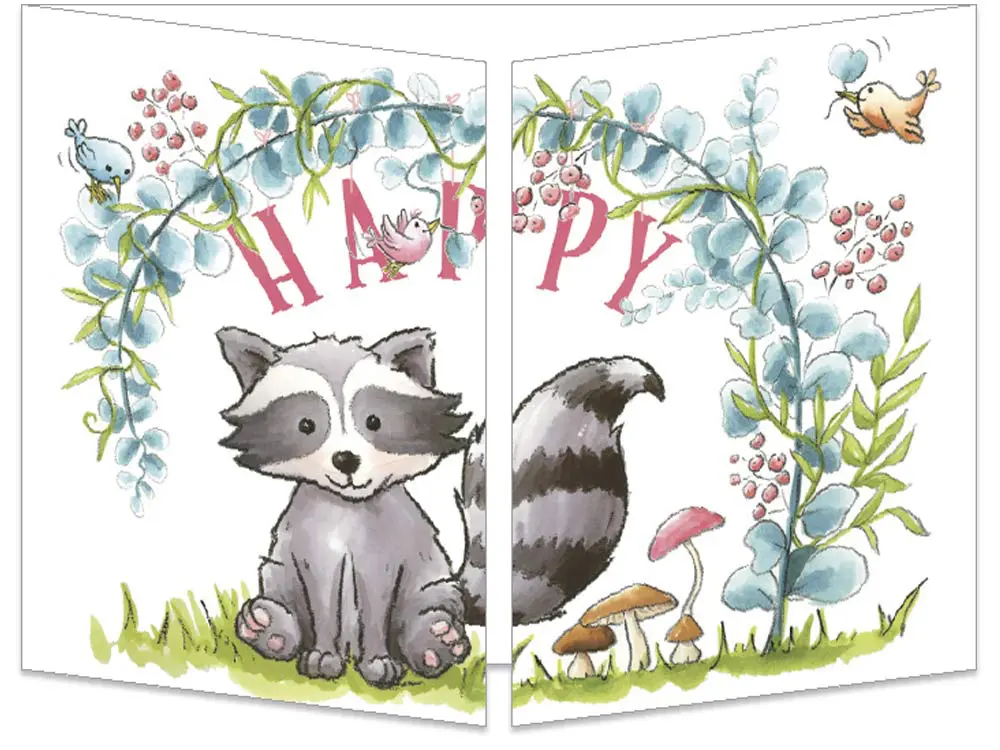 Carte postale Happy-raton-laveur