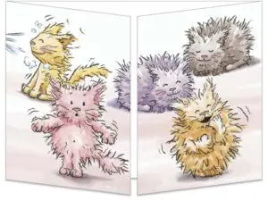 Carte postale cache-cache Les chatons ébouriffés