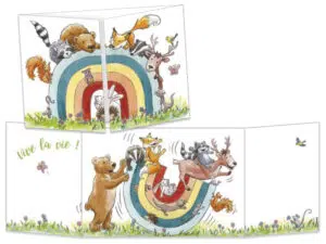 Les animaux de la forêt et l'arc-en-ciel