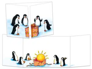 Carte postale le cadeau des pingouins