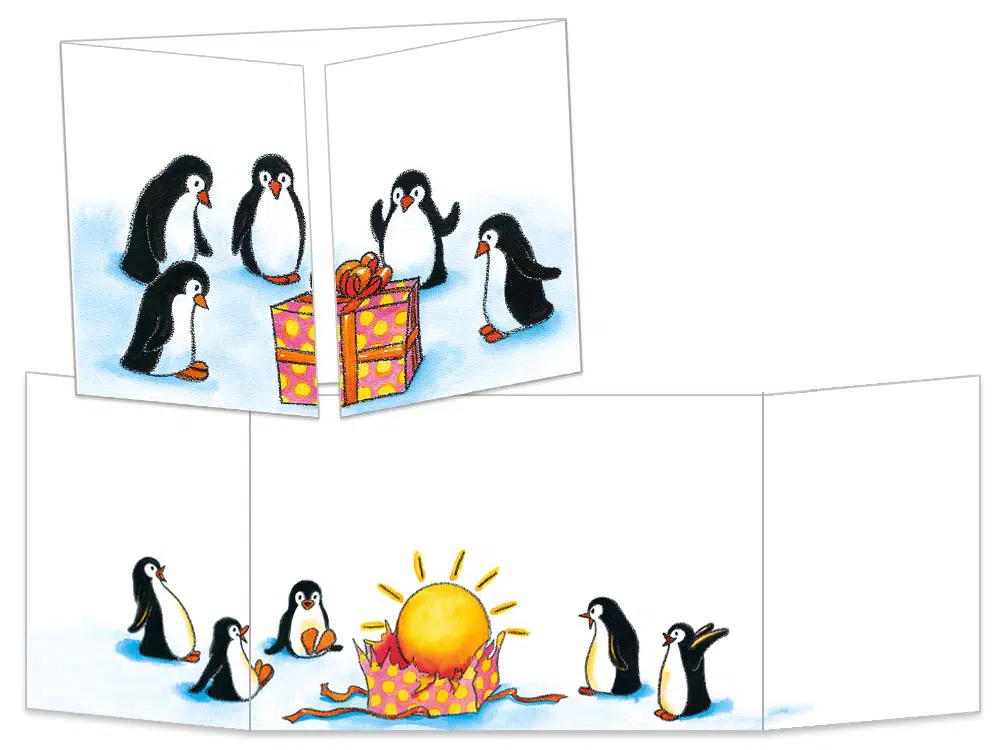 Carte postale le cadeau des pingouins