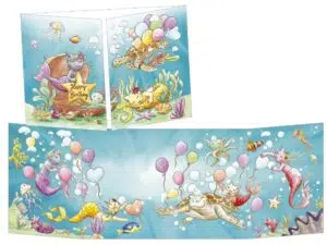 Carte postale Happy Birthday les sirènes
