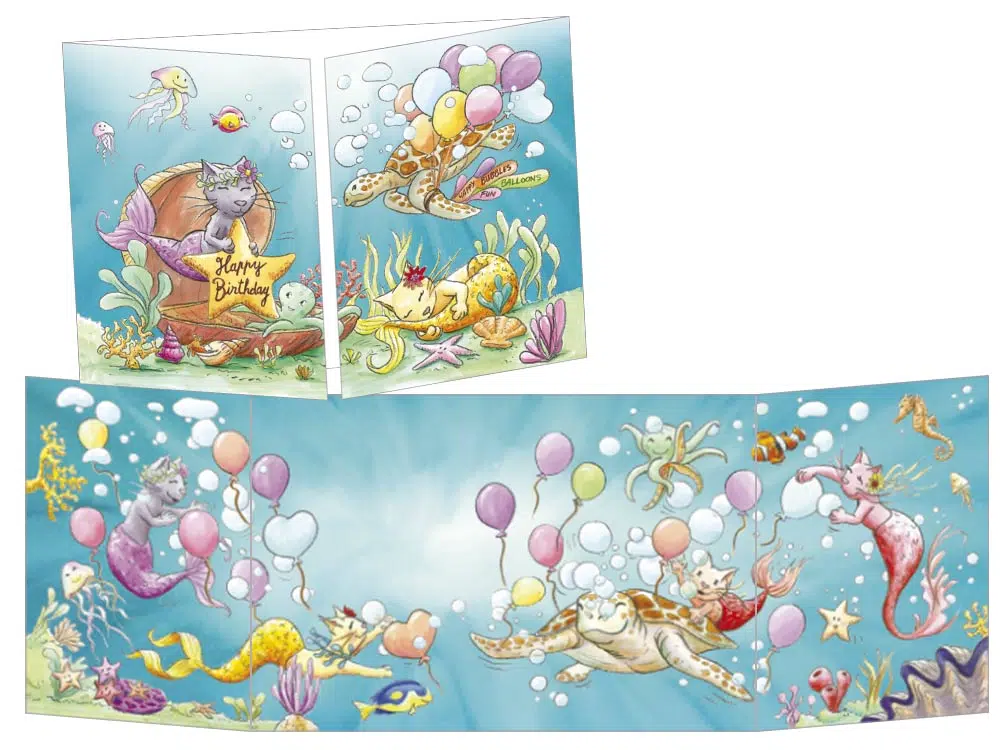 Carte postale Happy Birthday les sirènes