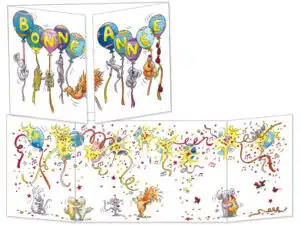 Carte postale cache-cache les ballons bonne année