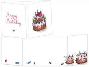 Carte La fourmis et le gâteau d'anniversaire