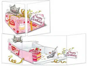 Carte Le gâteau d'anniversaire surprise