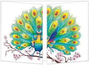 Carte cache-cache Le Paon fait la roue